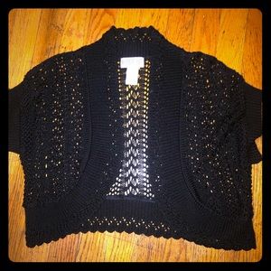 Black crochet shrug